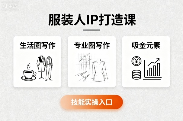服装人IP打造课，文案创富+生活圈写作+专业圈写作+服装人专属+吸金元素+技能实操-小白项目网