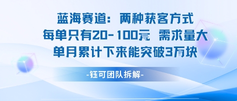蓝海赛道：需求量大 单月累计下来能突破3W-小白项目网