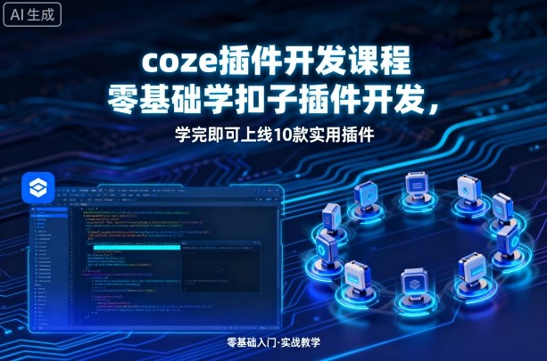 coze插件开发课程，零基础学扣子插件开发，学完即可上线10款实用插件-小白项目网