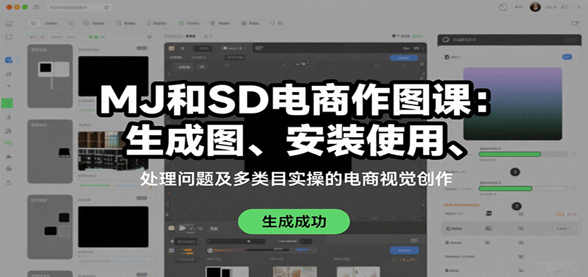 MJ和SD电商作图课：生成图、安装使用、处理问题及多类目实操的电商视觉创作-小白项目网