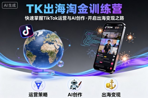 TK出海淘金训练营，助你快速掌握TikTok运营与AI创作，开启出海变现之路-小白项目网