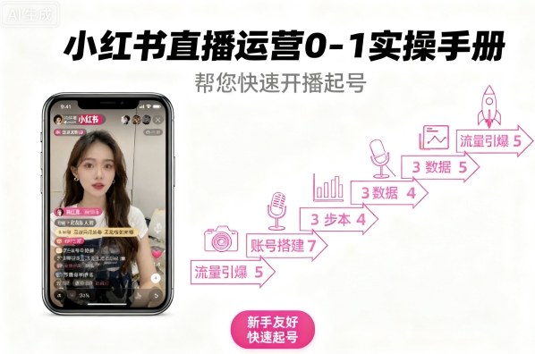 小红书直播运营0-1实操手册，帮您快速开播起号-小白项目网