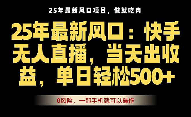 25年最新无人直播玩法，当天秒出单，一部手机就可操作-小白项目网
