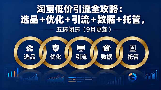 淘宝低价引流全攻略：选品＋优化＋引流＋数据＋托管，五环闭环(9月更新-小白项目网