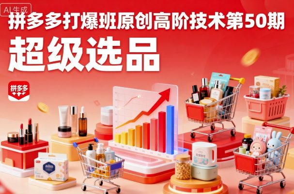 拼多多打爆班原创高阶技术第50期，超级选品-小白项目网