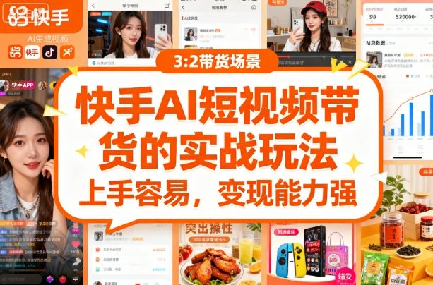 快手ai短视频带货的实战玩法，上手容易，变现能力强-小白项目网