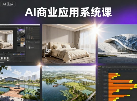AI商业应用系统课，室内-软装-建筑-景观，智能设计+效果图+动画画实战-小白项目网