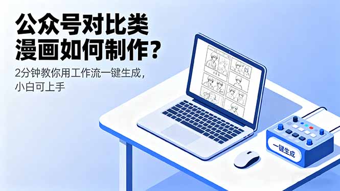 公众号对比类漫画如何制作？2分钟教你用工作流一键生成，小白可上手-小白项目网