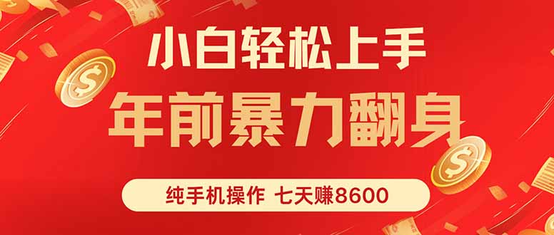 七天狂赚8600，小白纯手机操作，日入1000+-小白项目网