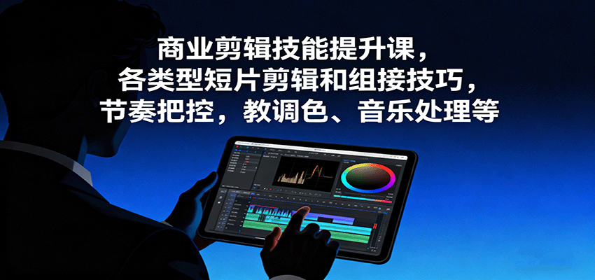 商业剪辑技能提升课，各类型短片剪辑和组接技巧，节奏把控，教调色、音乐处理等-小白项目网