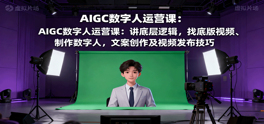 AIGC数字人运营课：讲底层逻辑，找底版视频、制作数字人，文案创作及视频发布技巧-小白项目网