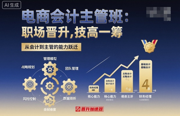 电商会计主管班，职场晋升，技高一筹-小白项目网