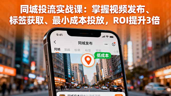 同城投流实战课：掌握视频发布、标签获取、最小成本投放，ROI提升3倍-小白项目网