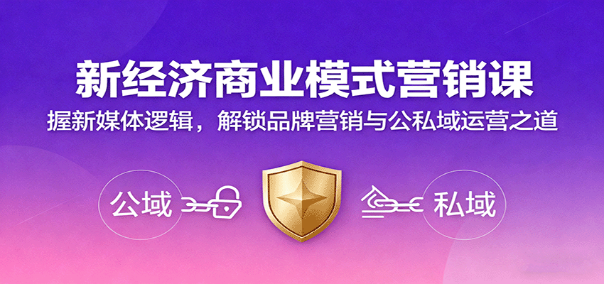 新经济商业模式营销课，握新媒体逻辑，解锁品牌营销与公私域运营之道-小白项目网