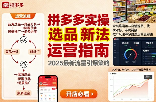 王校长9月12拼多多实操新玩法，全链路涵盖从店铺选品、找对标，布局链接，推广玩法等多维度运营思路-小白项目网