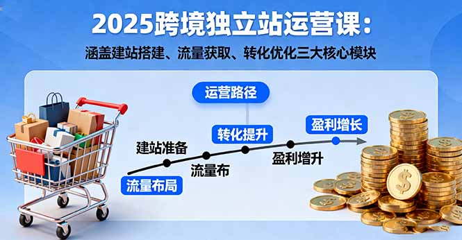 2025跨境独立站运营课：涵盖建站搭建、流量获取、转化优化三大核心模块-小白项目网