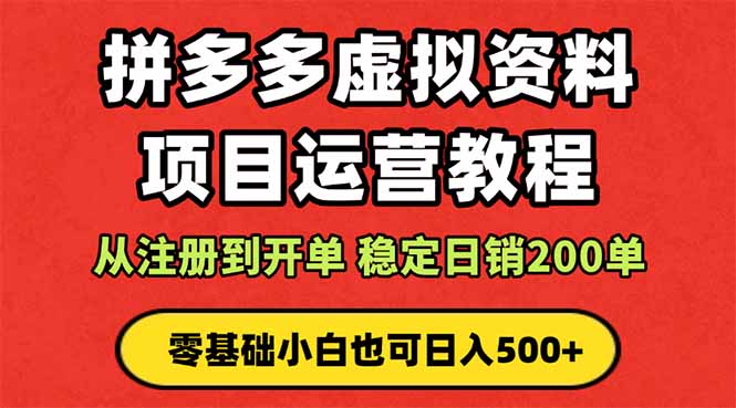 拼多多开店运营课程： 蓝海变现玩法，轻松实现睡后收入 零基础小白也可...-小白项目网