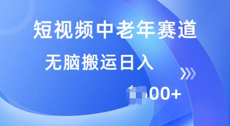 短视频中老年赛道，操作简单，多平台收益，无脑搬运日入多张-小白项目网