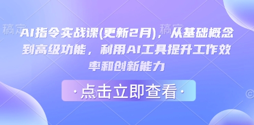 AI指令实战课(更新2月)，从基础概念到高级功能，利用AI工具提升工作效率和创新能力-小白项目网