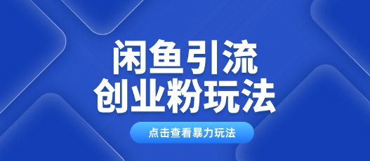 闲鱼引流创业粉0基础及可操作日引流百人保姆级教学-小白项目网